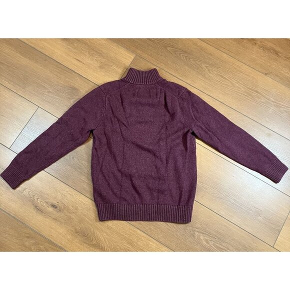 Sonoma Men's Burgundy Quarter Zip Sweater Size M - Picture 2 of 5